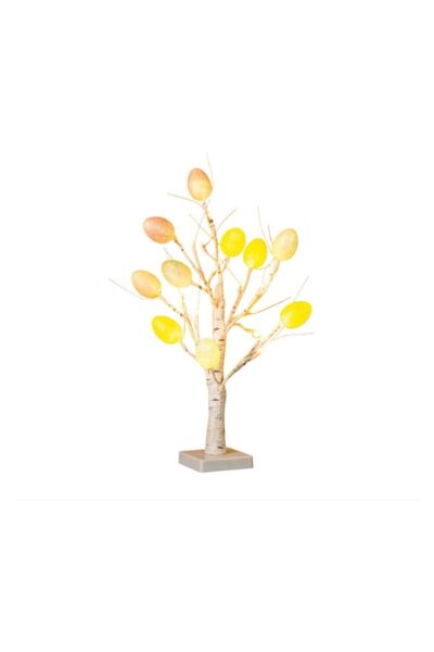 Dali Decor copacel cu 10 oua de Paste, 24 LED-uri lumina calda, 55 cm, sursa ...