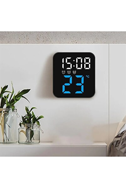 FOXMAG24 Επιτραπέζιο Ρολόι, Μπλε LED, Φόρτιση USB, Ξυπνητήρι, Ημερολόγιο, Ένδ...