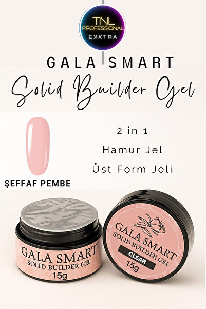 Gala Smart 2 in 1 Solid Builder Hamur Jel Üst Form Jeli No 5 Şeffaf Pembe