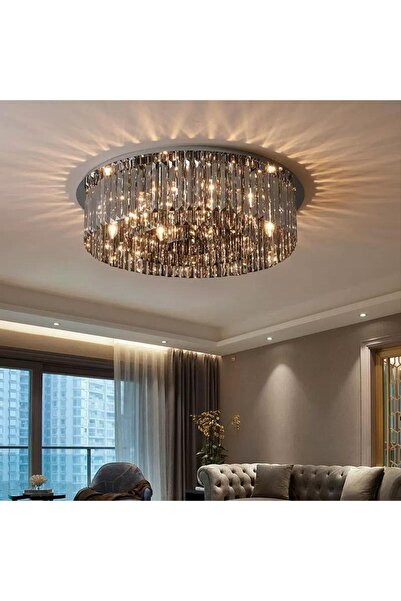 RFAN Candelabru, Model H98348/400, Textură de cristal, Metal, 5 x E14, Crom