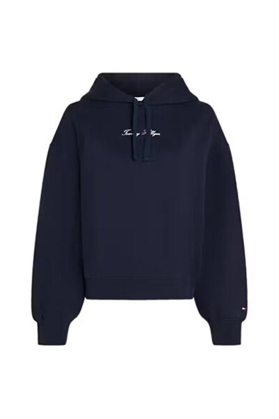 Tommy Hilfiger Kadın Regular Fit Kapüşonlu Yaka Uzun Kollu Pamuklu Logo İşlem...