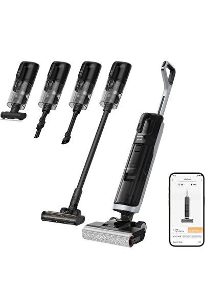 Dreame Akıllı Islak Kuru Süpürge – Siyah | Çift Fonksiyonlu | HEPA Filtre |Gü...