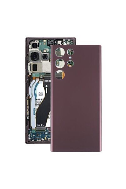 Dali Panou spate compatibil cu Samsung Galaxy S22 Ultra 5G, sticlă, vișiniu