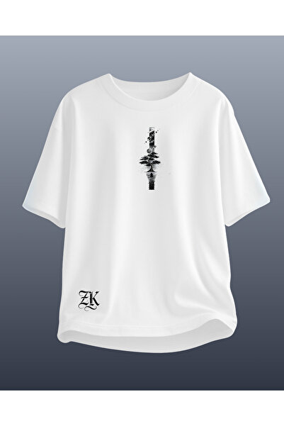CATHECAT White Special Design Printed Oversize Unisex Tshirt