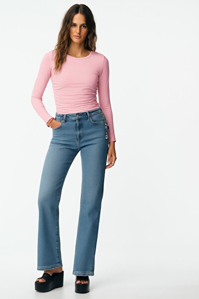 HAKKE Kayık Yaka Yanları Büzgülü Ribana BLUZ