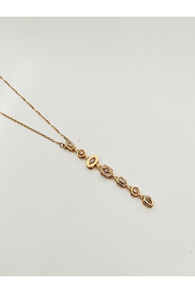 EKE BUTİK Steel 7 Stone Y Necklace Gold Color