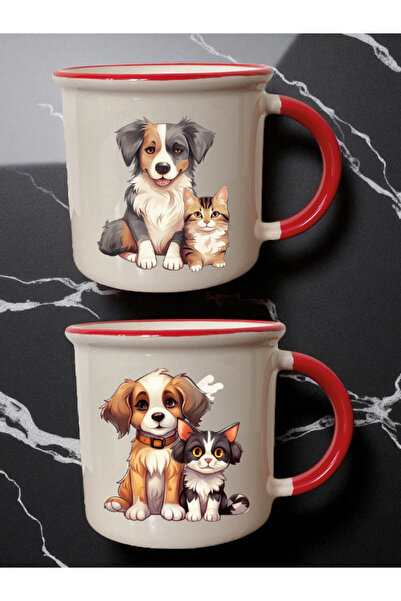 lili hediyelik كوبان أحمران على شكل كلب مع قطة - هدية للفتاة، أفكار هدايا للأ...