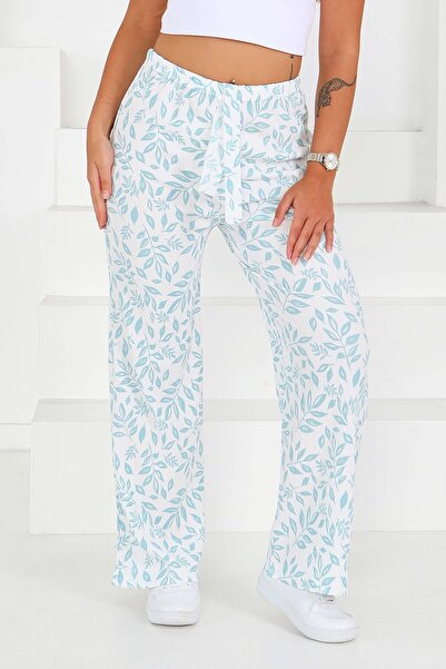 TOFİSA Παντελόνι με σχέδιο με ελαστική μέση Mint - 27678