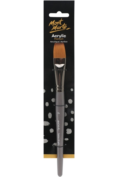 Mont Marte Pensula pentru vopsea acrilică MM Artist Premium Taklon Bright Sho...