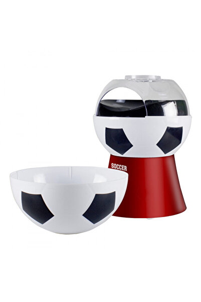 BEPER P101CUD051 Hot Air Popcorn Maker, 1200W, 270 ml, Football Design, Red/White