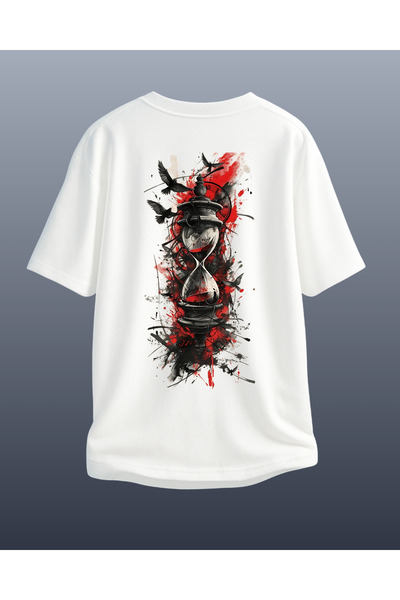 CATHECAT White Special Design Printed Oversize Unisex Tshirt