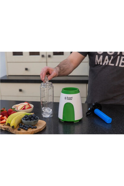 RUSSELL HOBBS Blender Explore Mix&Go Cool 25160-56, 300W, 600ml, Fără BPA, Inox, Alb/verde