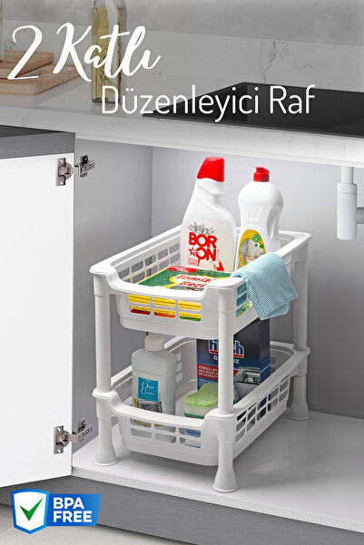 Nandy Home Çok Amaçlı İki Katlı Dolap Içi, Evye Altı Ve Buzdolabı İçi Düzenle...