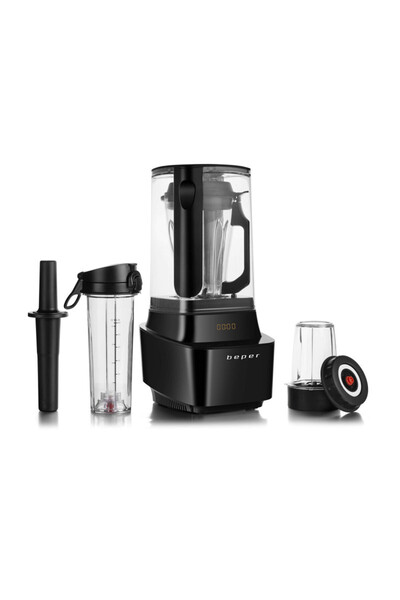 BEPER Vacuum Blender BP.620, 1000W, 1L, No BPA, Soundproofing cap, Soft Touch, 2 speeds+pulse, Black