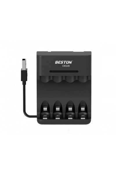 Beston شاحن USB لأربعة بطاريات AA أو AAA