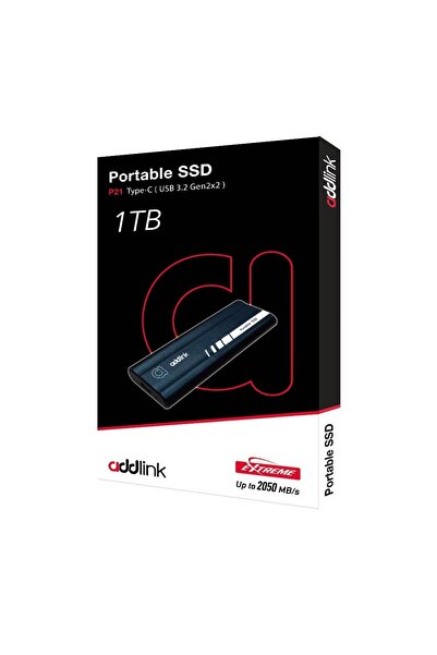 ADDLINK P21 1Tb 2000-1950Mb/S USB 3.2 Gen2 Type-C Portable Ssd Ad1Tbp21B2K
