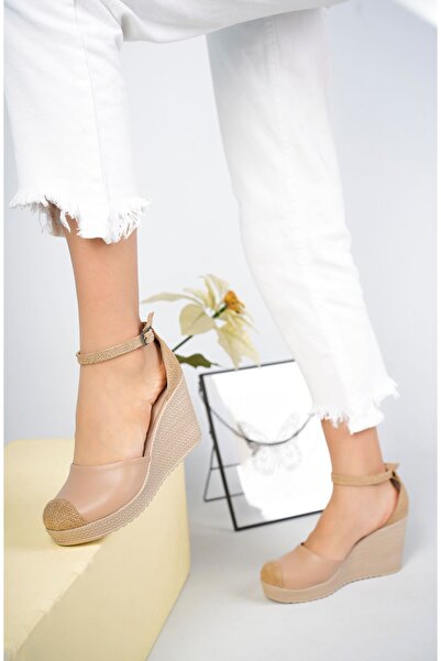 İrem Ayakkabı Wedge Heel Straw Detailed Karnıyarık Shoes