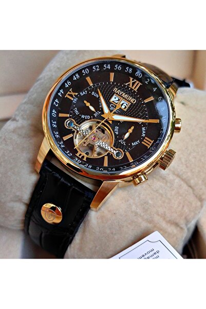 Raymond Star Series Gold Black Automatic Men's Wristwatch