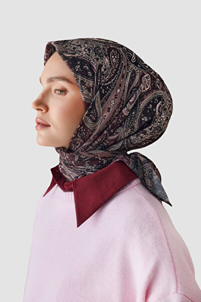 Qef Cotton Scarf Garden Plum Plum