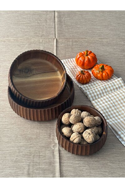 Meri Ev Gereçleri طقم أوعية أكاسيا مكون من 3 قطع