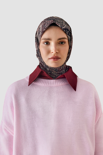 Qef Cotton Scarf Garden Plum Plum