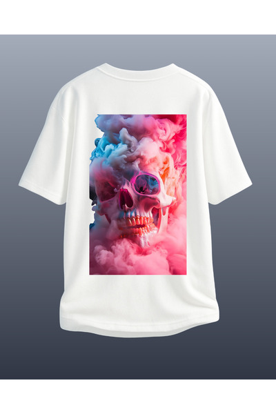 CATHECAT White Special Design Printed Oversize Unisex Tshirt