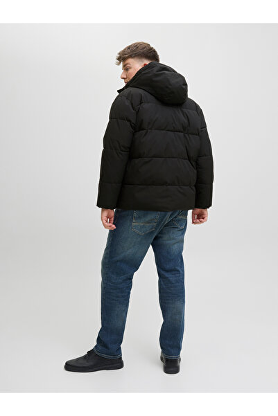 Jack & Jones Jack Jones Jjglobal Puffer Jacket Pls Μαύρο Παλτό Μεγάλου Μεγέθους 12283873-02