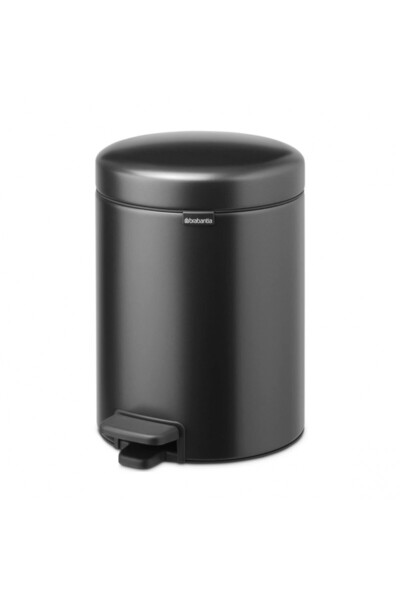 Brabantia NewIcon Pedal Bin 1008838, 5 l, Soft Close, Anti-Slip Base, Dark Grey