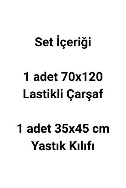 pistore %100 Pamuk Ranforce Lastikli Çarşaf Seti - Ayıcıklı Tatlı Rüyalar Desenli Park Yatak 70x120 35x45