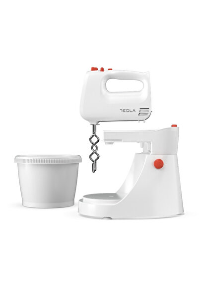 TESLA Mixer with bowl MX501WRB, 500W, 5 speeds, Turbo, 3 liters, White/Red