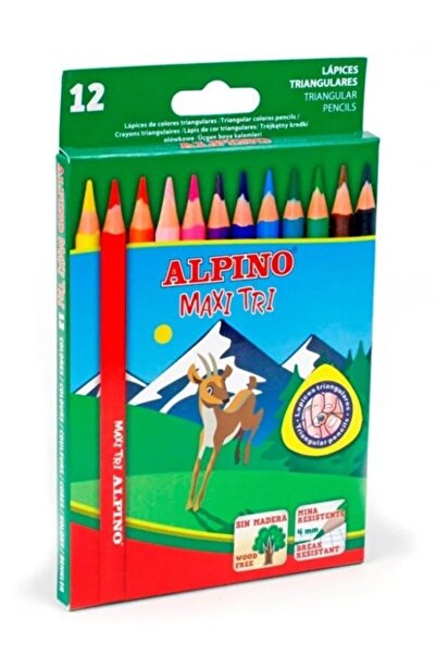 Alpıno Maxi Tri Üçgen Kuru Boya 12 Renk