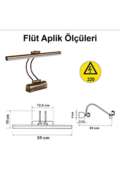 Merwish Flute Sconce 35 cm Led Wall Lamp 4000K Soft White Light