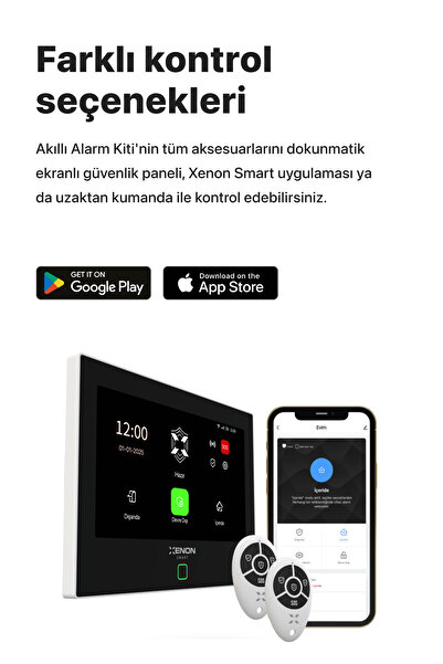 Xenon Smart Akıllı Alarm Güvenlik Kiti Wi-Fi Otomatik Arama SMS Dahili Siren Mobil Uygulama ile Kontrol X7570
