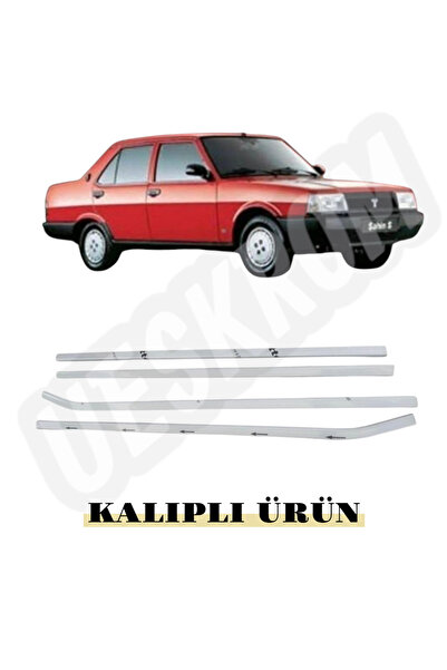 ueskrom Fiat Tofaş Şahin Uyumlu Krom Cam Çıtası Paslanmaz Çelik 4 Prç Kalıpl