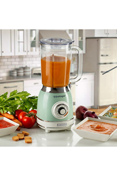 ARIETE Blender VINTAGE 2.0 0583/04, 1000W, 1.5 l, 4 lame, 4 viteze + pulse, Zdrobire gheață, Verde