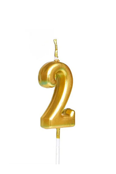 Share the Love Number Two Candle - Gold