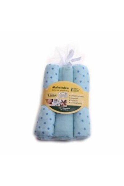 Gruenspecht Pachet 3 lavete din bumbac muselina 70X70 cm bleu