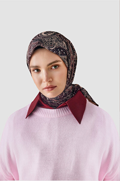 Qef Cotton Scarf Garden Plum Plum