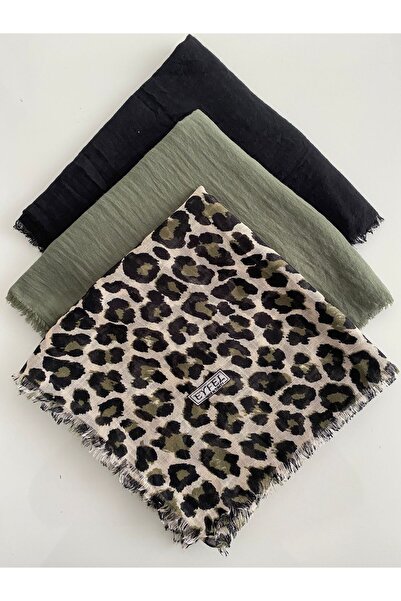 Eyfel 3 Pieces Mixed Patterned Cheesecloth Writing