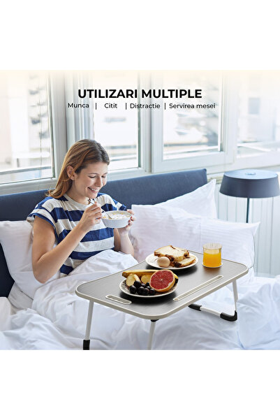 Elindor ® Masă pliabilă pentru laptop, tabletă, suport pentru cărți și pahare...