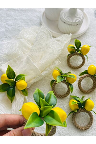 DİGGO Lemon Jute Rope Napkin Ring (8 Pieces)