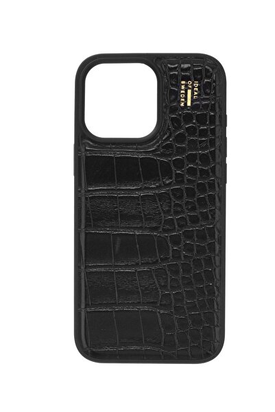 Ideal Of Sweden Vegan leather Case Black Croco with Magsafe for iPhone 16 Pro Max,
