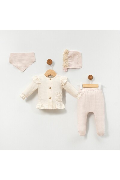 begi kids Begi̇ - Girls' Ruffled Muslin Set