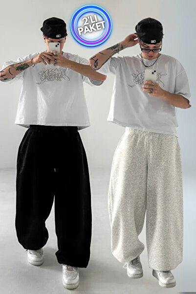 vladivosto Bol Paça Paçası Ayarlanabilir Mevsimlik Bol Kalıp Büyük Beden Battal Kalıp Oversize Baggy Yüksek Bel