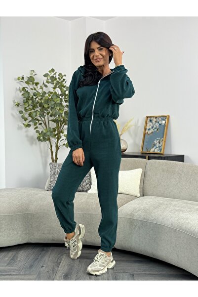 RAMONA BADESCU EXCLUSIVE Salopetă Damă din Catifea Reiată cu Fermoar Frontal ...