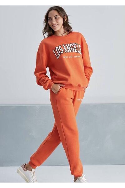 NoVibe بالإضافة إلى حجم طاقم الرقبة لوس أنجلوس مطبوعة الشتاء المعتاد مجموعة ر...