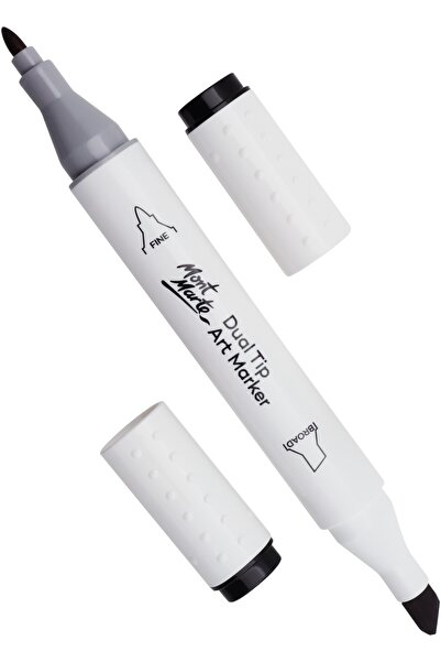 Mont Marte قلم فني ماركر مزدوج الطرف من إم إم - أسود 120