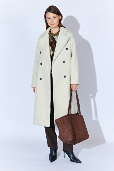 EDITION WOMAN Stone Collar Double Breasted Women's Coat - Ek100355558