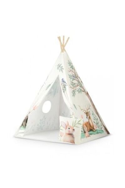 NUKIDO Children's Play Tent with Pillow 114 x 114 x 165 cm – Beige