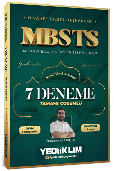 Yediiklim Yayınları Diyanet İşleri Başkanlığı MBSTS Tamamı Çözümlü 7 Deneme